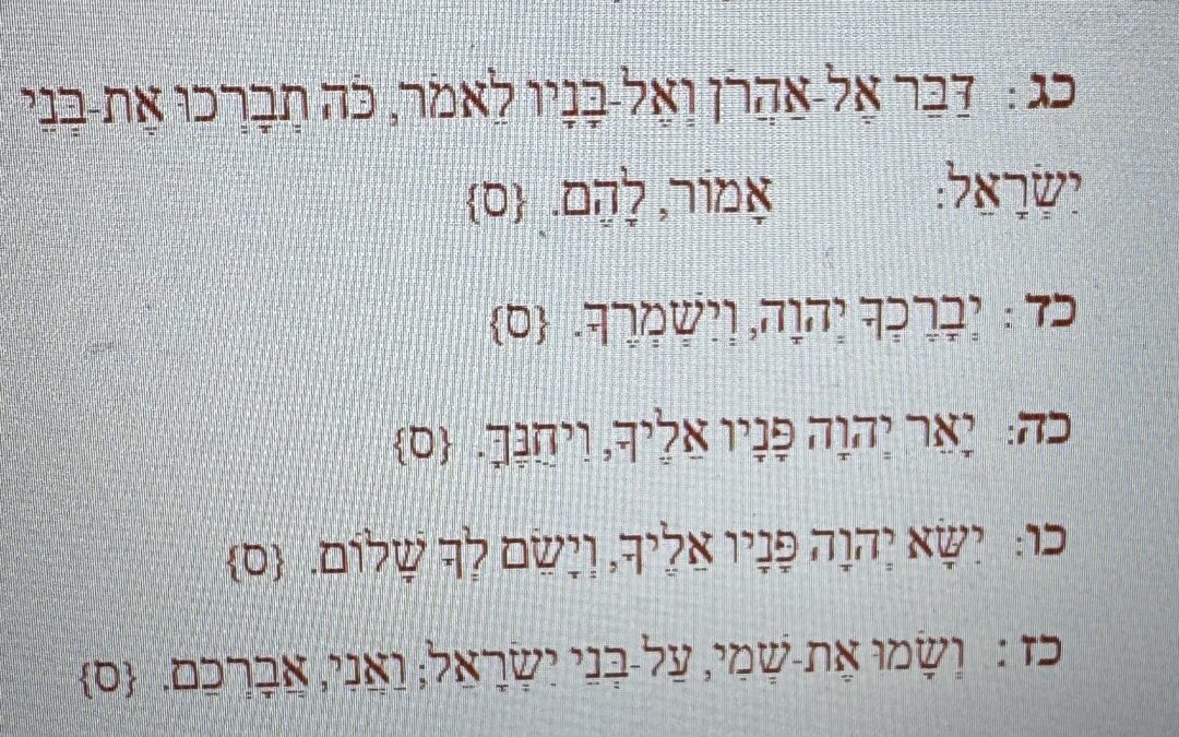 PARASHAH MAY 23, 2026 NASSO “Take….” Numbers 4:21 – 7:89